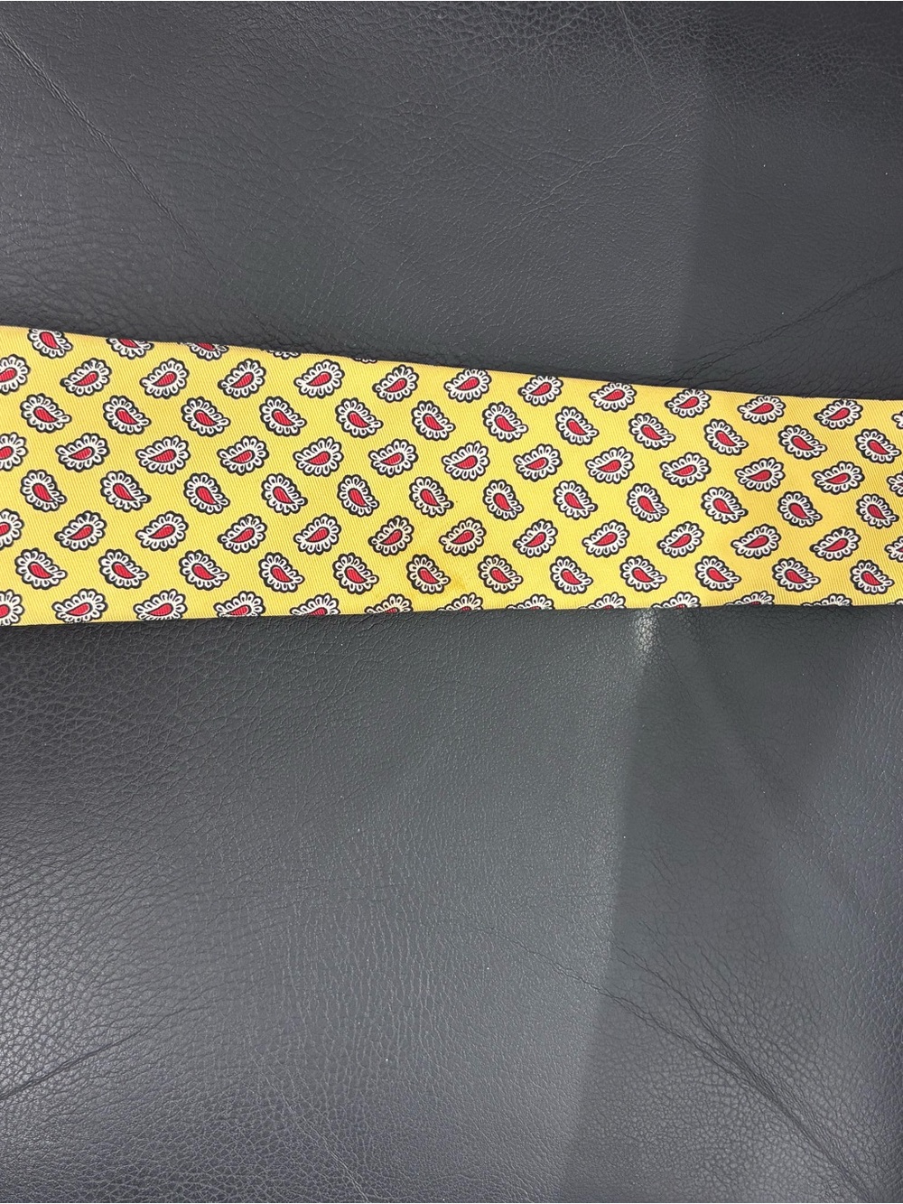 Ralph Lauren Yellow Tie with Red and White Paisley Motif